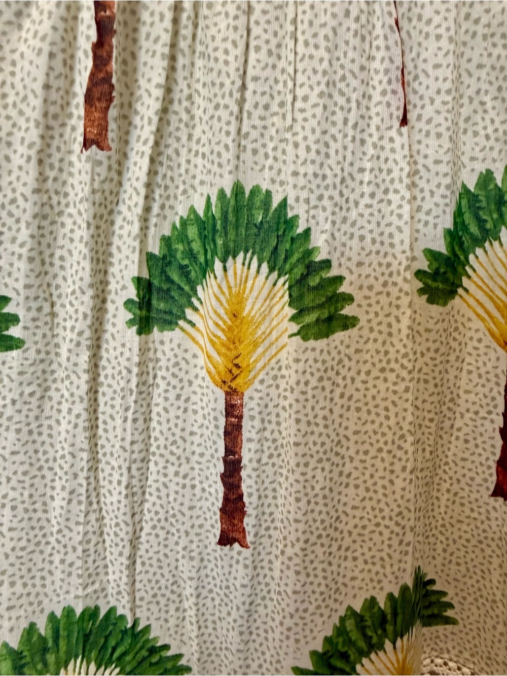 Calypso St. Barth Cream Maxi Dress with Green & Yellow Palm Print - Picture 6 of 7